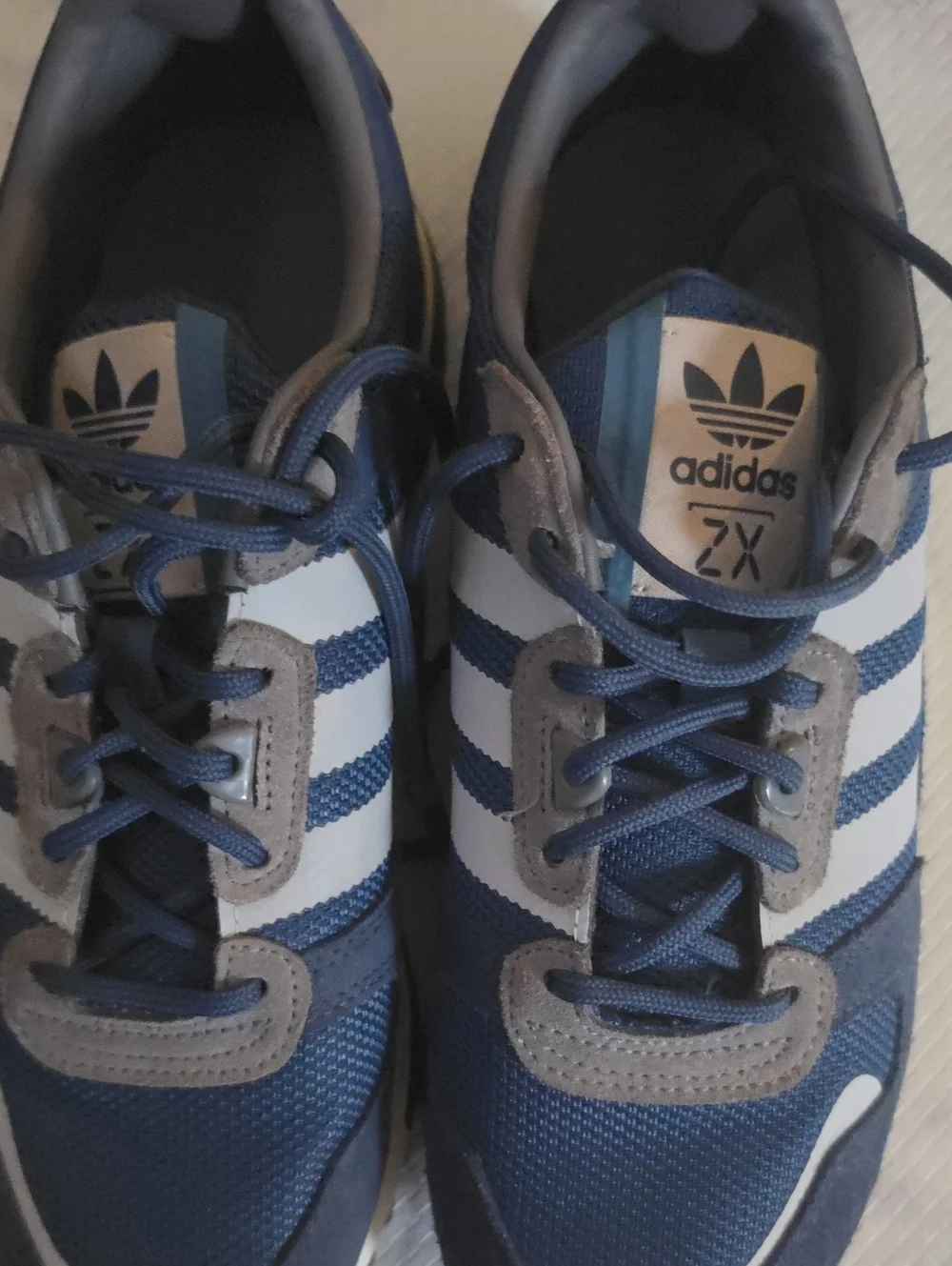 adidas Navy and White Retro Runner Sneakers